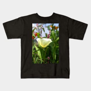 White Linen California Poppy Kids T-Shirt